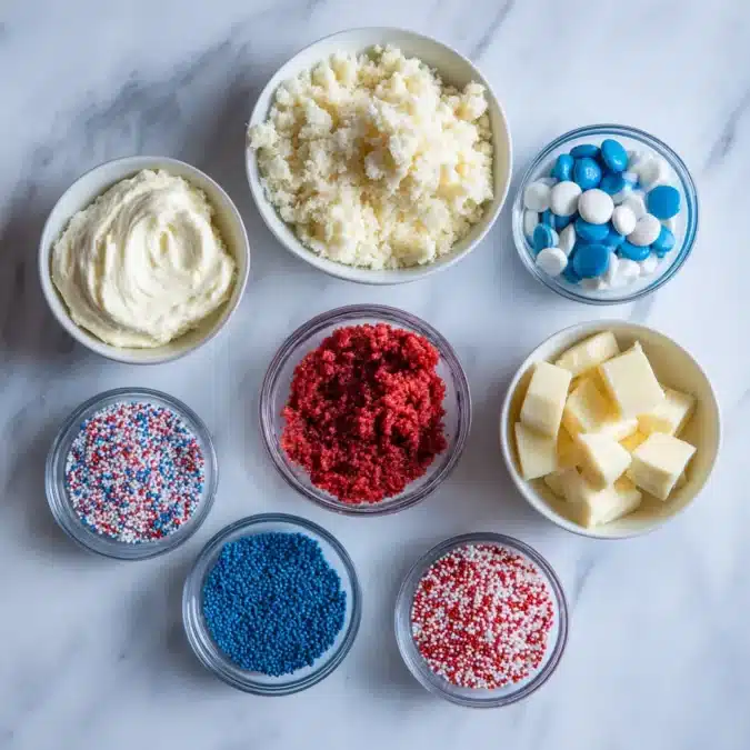 Ingredients to make firework cake pops