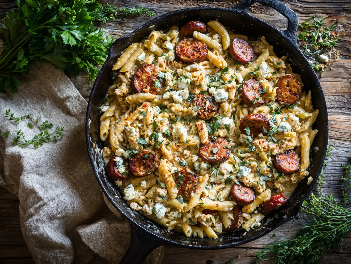Skillet Chicken Sausage Feta Pasta: Irresistible 20-Min Win