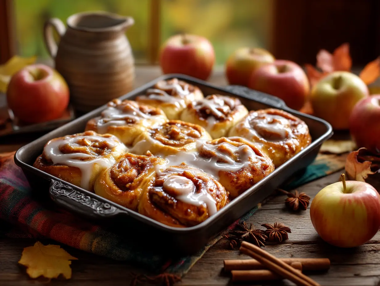 Apple Pie Cinnamon Rolls: Soft, Spiced & Easy Fall Baking Treat