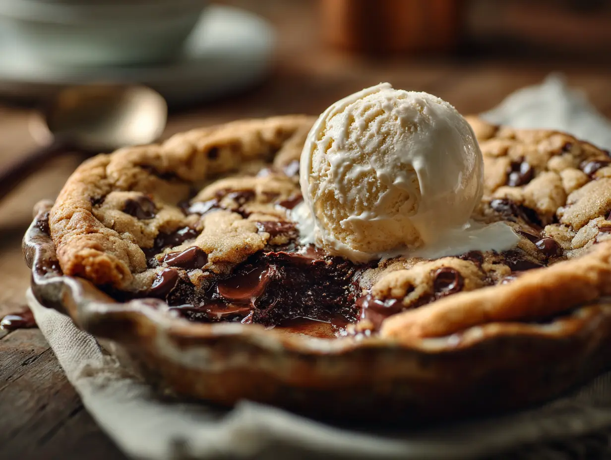 Scoopable Cookie Pie – Gooey, Spoonable Cookie Dessert Everyone Loves