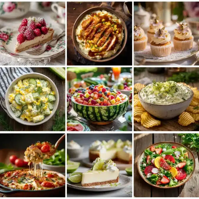 easy spring dinner party recipes including salad main dish and dessert