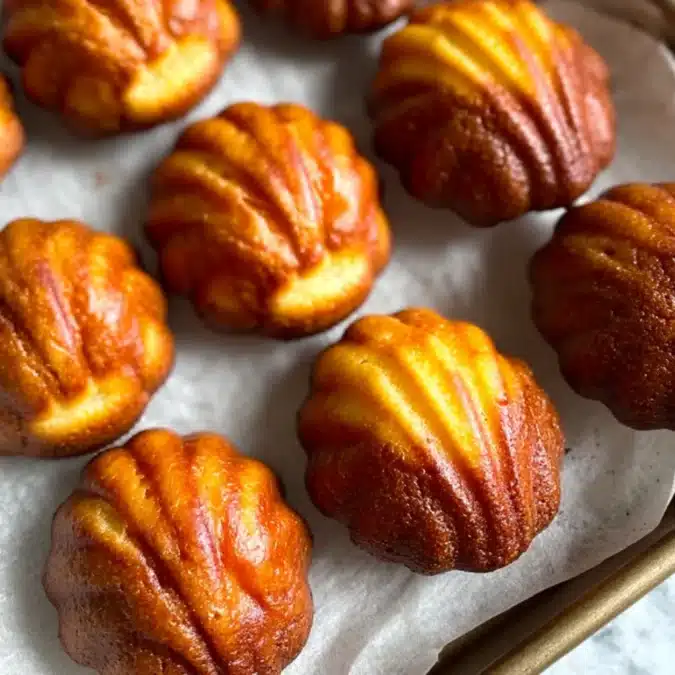 baked viral butter tteok golden madeleine shape